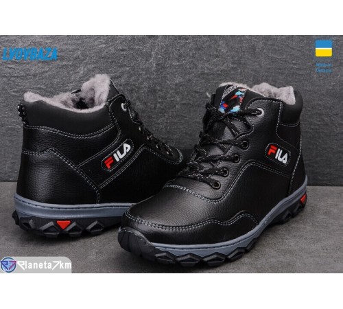 Черевики чоловічі на зиму (8 пар р.40-45) чорний  "LEOBAZA"
