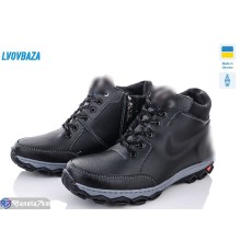 Черевики чоловічі на зиму (8 пар р.40-45) чорний  "LEOBAZA"
