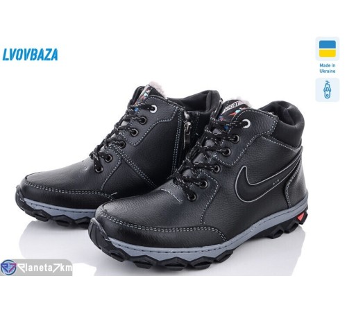 Черевики чоловічі на зиму (8 пар р.40-45) чорний  "LEOBAZA"