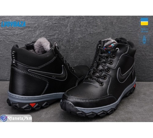 Черевики чоловічі на зиму (8 пар р.40-45) чорний  "LEOBAZA"