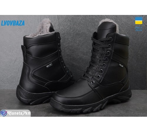 Черевики чоловічі на зиму (8 пар р.40-45) чорний  "LEOBAZA"