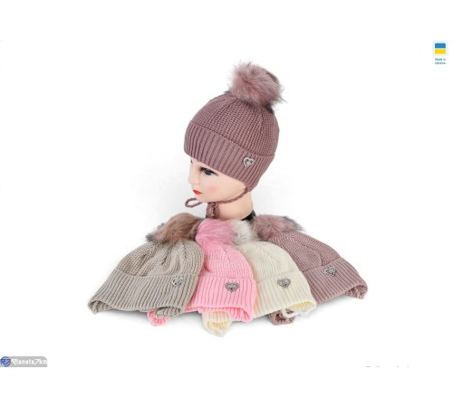 Дитяча шапка на зиму (5 шт. р.сетка 48-52) мікс  "Angell"