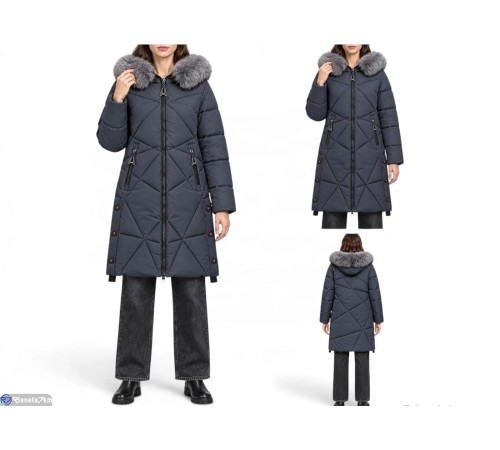 Куртка жіноча на зиму (5 шт. р.сетка M-3XL) графіт  "Masari"