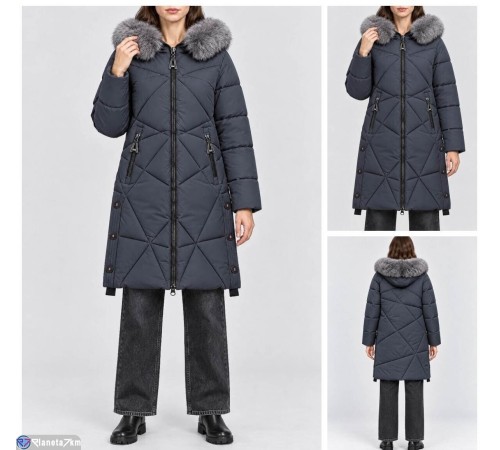 Куртка жіноча на зиму (5 шт. р.сетка M-3XL) графіт  "Masari"
