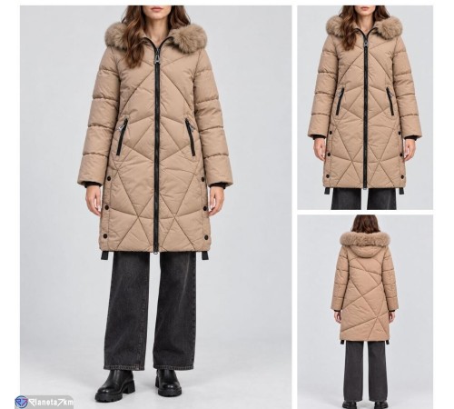 Куртка жіноча на зиму (5 шт. р.сетка M-3XL) бежевий  "Masari"