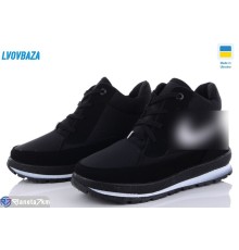 Черевики жіночі на зиму (8 пар р.36-41) чорний  "LEOBAZA"
