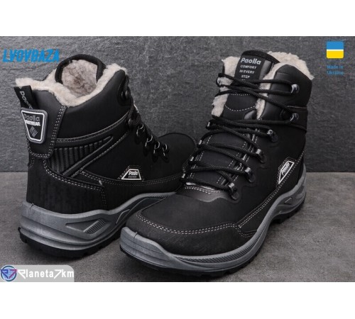Черевики чоловічі на зиму (8 пар р.40-45) чорний  "LEOBAZA"