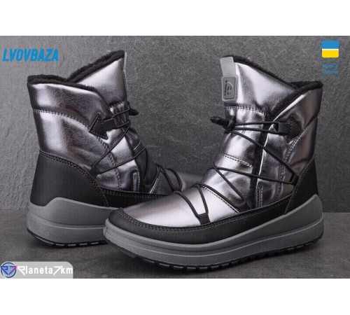 Чоботи жіночі на зиму (8 пар р.37-42) срібний  "LEOBAZA"