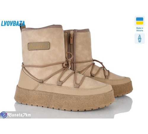 Черевики жіночі на зиму (8 пар р.37-42) бежевий  "LEOBAZA"