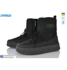 Черевики жіночі на зиму (8 пар р.37-42) чорний  "LEOBAZA"