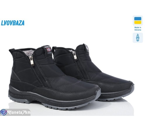 Черевики чоловічі на зиму (8 пар р.40-45) чорний  "LEOBAZA"