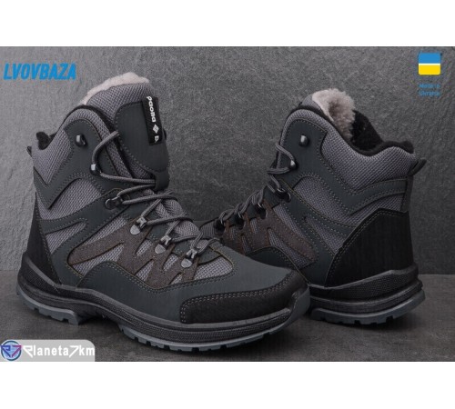 Черевики чоловічі на зиму (8 пар р.40-45) сірий  "LEOBAZA"