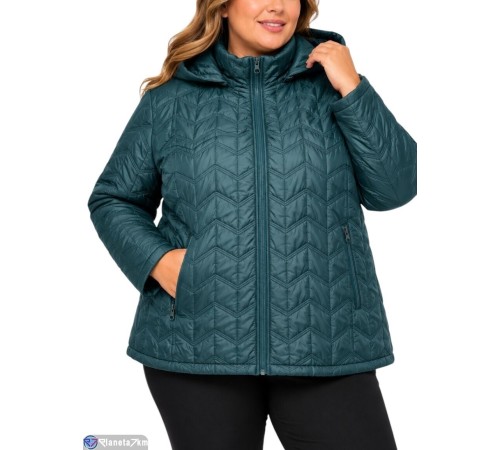 Куртка жіноча на весну/осінь (5 шт. р.сетка 3XL-7XL) зелений  "Kalabok"