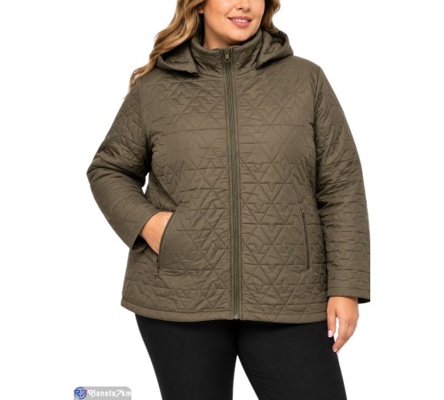 Куртка жіноча на весну/осінь (5 шт. р.сетка 3XL-7XL) хакі  "Kalabok"