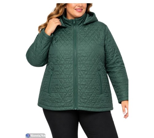 Куртка жіноча на весну/осінь (5 шт. р.сетка 3XL-7XL) зелений  "Kalabok"