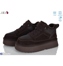 Кросівки жіночі на зиму (8 пар р.36-40) коричневий  "Aba"