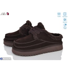 Жіночі сабо на зиму (8 пар р.36-40) коричневий  "Aba"