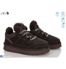 Кросівки жіночі на зиму (8 пар р.36-40) коричневий  "Aba"