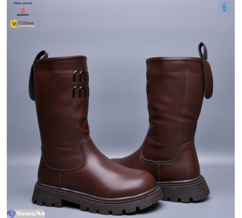 Дитячі чоботи на зиму (8 пар р.31-36) коричневий  "BELIES-D"