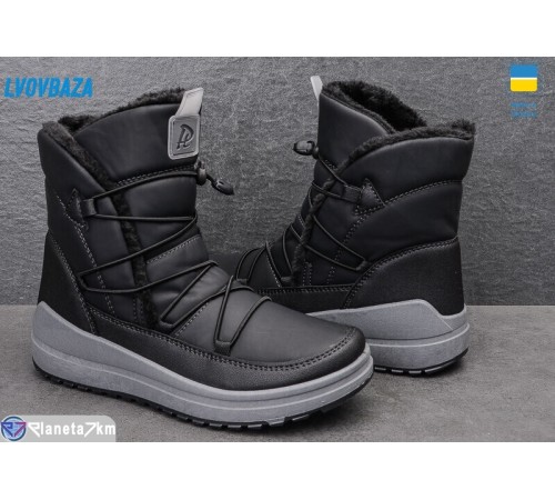 Черевики жіночі на зиму (8 пар р.37-42) чорний  "LEOBAZA"