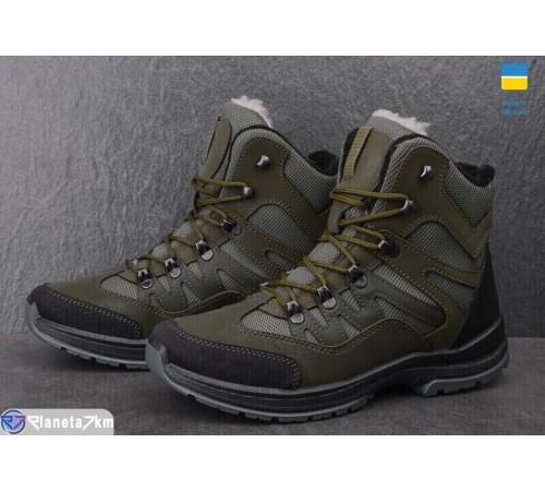 Черевики чоловічі на зиму (8 пар р.40-45) зелений  "LEOBAZA"
