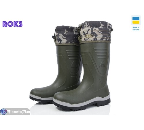 Чоловіче гумове взуття на весну/осінь (6 пар р.41-46) хакі  "Roks"