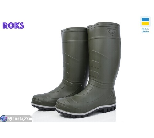 Чоловіче гумове взуття на весну/осінь (7 пар р.40-46) хакі  "Roks"
