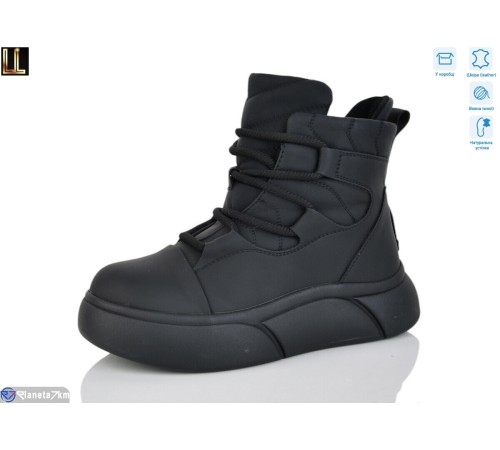 Черевики жіночі на зиму (8 пар р.36-41) чорний  "Lilin"