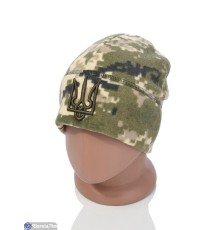 Шапка чоловіча на зиму (5 шт. р.сетка One size) зелений  "CAROLLA"
