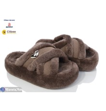 Тапки жіночі на зиму (6 пар р.35-40) коричневий  "BELIES-D"