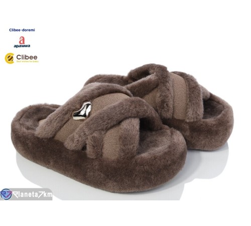 Тапки жіночі на зиму (6 пар р.35-40) коричневий  "BELIES-D"