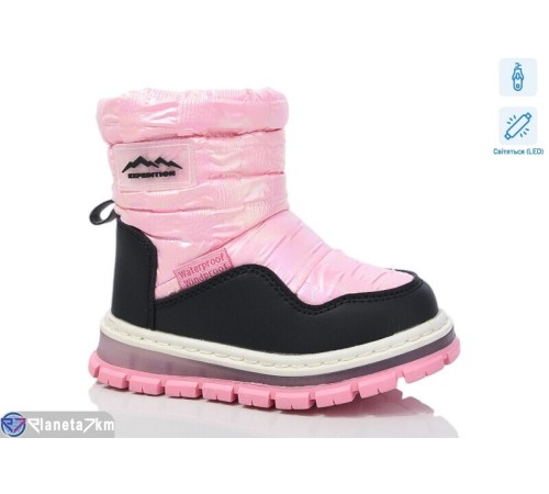 Дутики дитячі на зиму (8 пар р.23-28) рожевий "Normashoes" Дутики дитячі на зиму (8 пар р.23-28) рожевий "Normashoes"