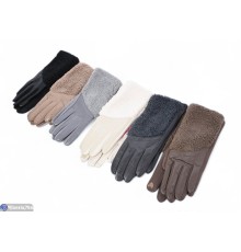 Рукавички жіночі на зиму (12 шт. р.сетка 6,5-8,5) мікс  "RUBIBAS"
