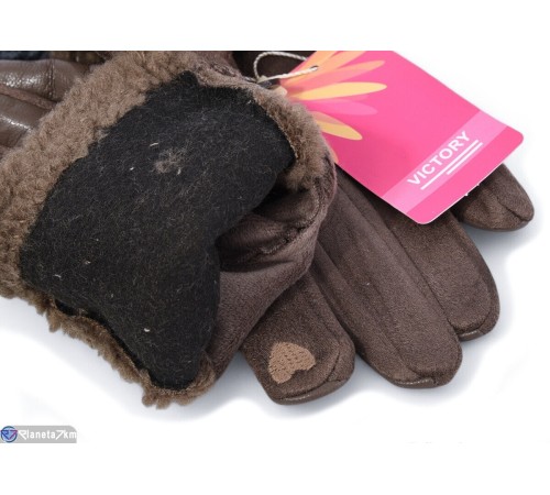 Рукавички жіночі на зиму (12 шт. р.сетка 6,5-8,5) мікс  "RUBIBAS"