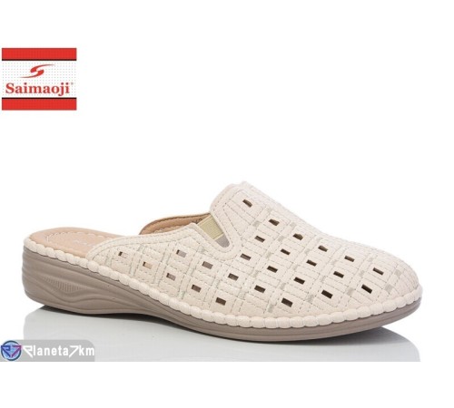Шлепки жіночі на літо (8 пар р.37-42) бежевий  "Saimaoji"