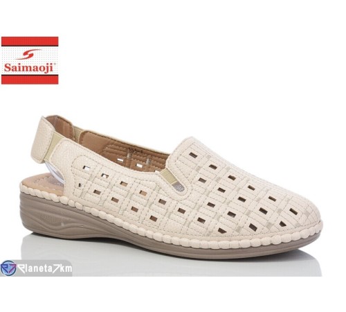 Туфлі жіночі на літо (8 пар р.37-42) бежевий  "Saimaoji"