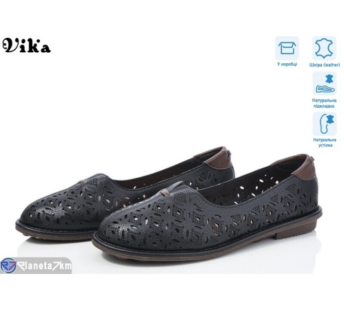 Туфлі жіночі на літо (8 пар р.36-41) чорний  "Vika"