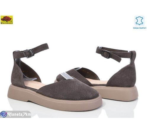 Туфлі жіночі на літо (8 пар р.36-41) коричневий  "Mei De Li"