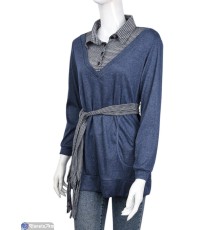 Кофта жіноча на весну/осінь (4 шт. р.сетка XL-2XL) синій  "Kalabok"
