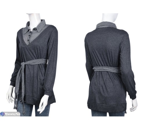 Кофта жіноча на весну/осінь (5 шт. р.сетка L-2XL) сірий  "Kalabok"
