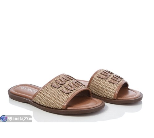 Шлепки жіночі на літо (8 пар р.36-41) коричневий  "LOREDANA"