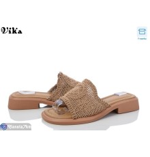 Шлепки жіночі на літо (8 пар р.36-41) коричневий  "Vika"