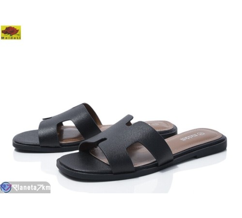 Шлепки жіночі на літо (8 пар р.36-41) чорний  "Mei De Li"