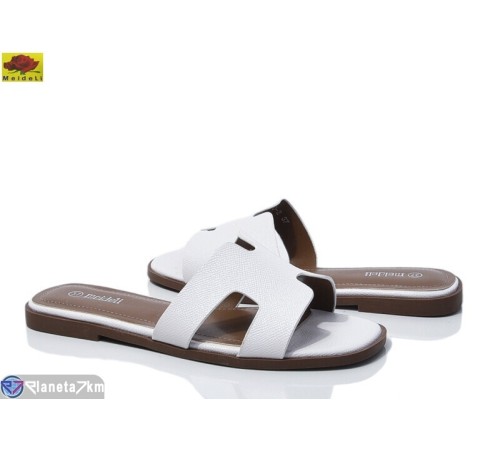 Шлепки жіночі на літо (8 пар р.36-41) білий  "Mei De Li"