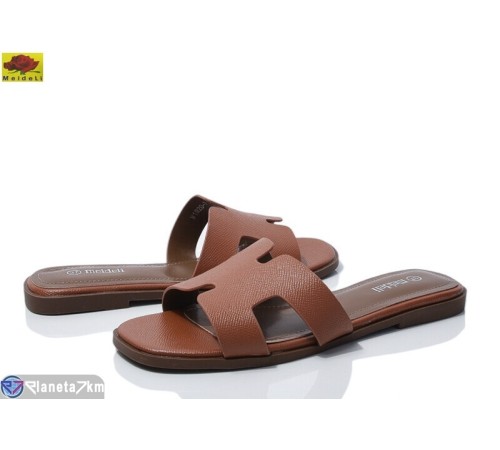 Шлепки жіночі на літо (8 пар р.36-41) коричневий  "Mei De Li"