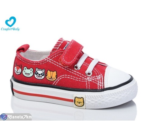 Дитячі кеди на весну/осінь (6 пар р.19-24) червоний  "Comfort-baby"