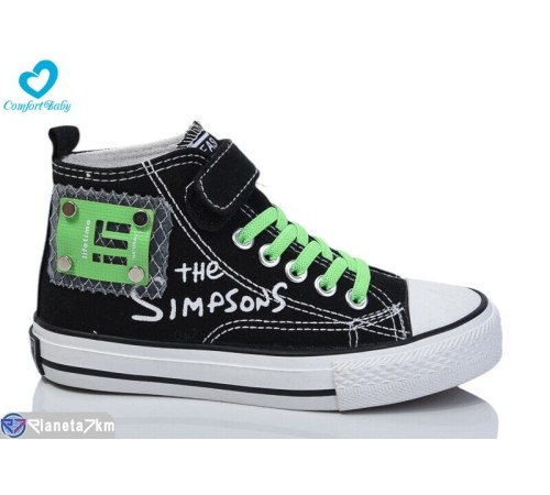 Дитячі кеди на весну/осінь (8 пар р.31-37) чорний  "Comfort-baby"