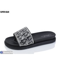 Шлепки жіночі на літо (6 пар р.36-41) чорний  "Super Gear"