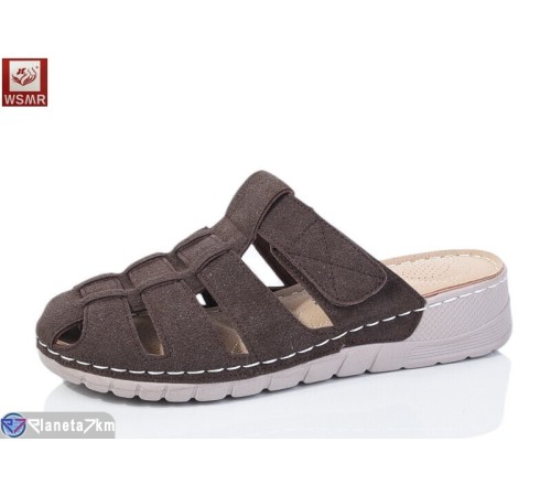 Шлепки жіночі на літо (8 пар р.37-42) коричневий  "WSMR"
