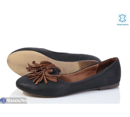 Балетки жіночі на весну/осінь (5 пар р.38-40) чорний  "Daman"